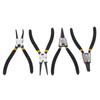 4PCs Circlip Pliers Set Steel Ring Plier Plastic Coated Handle Anti Oxidation Hand Operated Tool(Noir Double Section 7