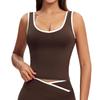 Top Regata Esportivo Feminino com Blocos de Cor Transparentes e Costas Cruzadas para Yoga e Fitness