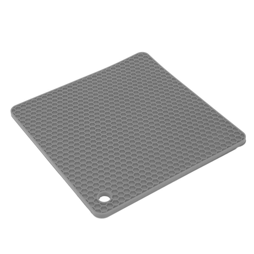 Heat Insulated Pad Square Shape Thickened Silicone Prevent Slip Heat Proof Mat for Wax Pot BowlGrey