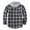 Winter Men Jacket Plaid Buttoned Coldproof Loose Plush Lining Hooded Jacket Outwear