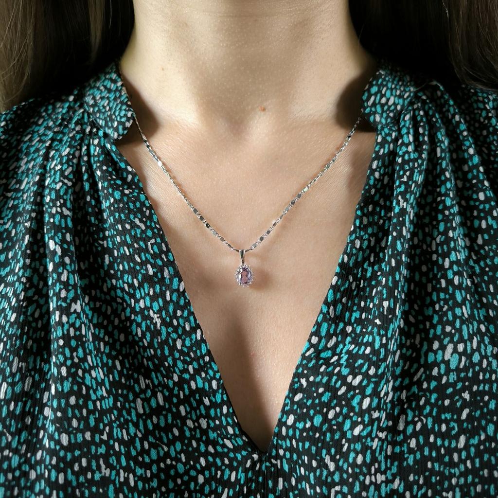 Серебряная подвеска с аметистом 0.821ct (2189169)