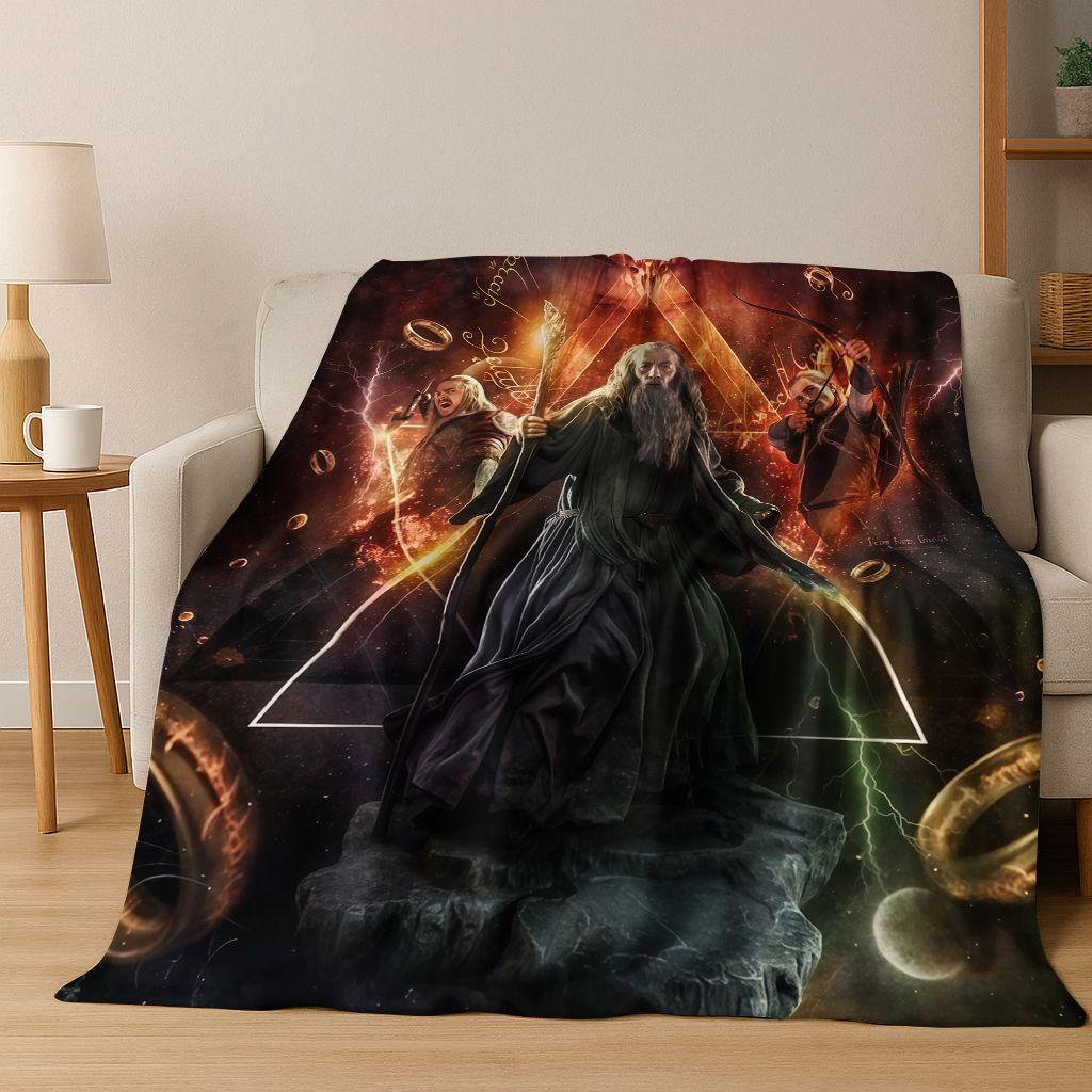 Classics L-Lord of The Rings H-Hobbit Movie Flannel Blanket,Warm and Cozy Soft Throw Blanket for Home Bedroom Bed Sofa Cover Kid