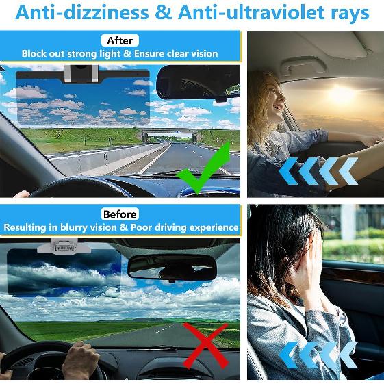 Sun Visor Extender For Car, 2025 New Adjustable Car Visor Extender Sun Blocker, Anti-Glare, Protect UV Ray, Easy To Tall, Safe Driving Accessories