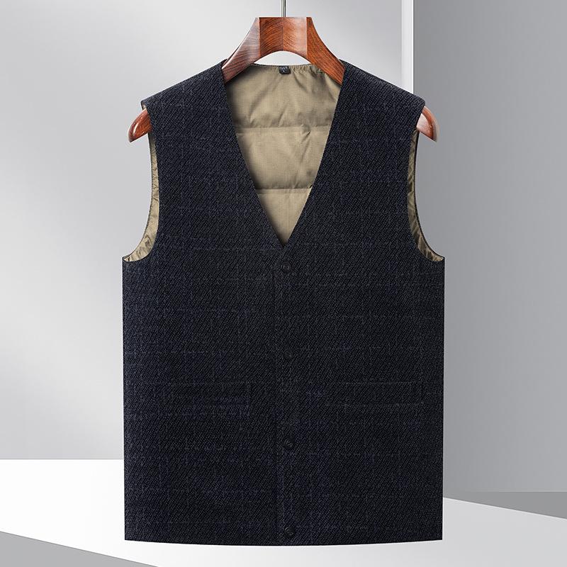 

New 90% Goose Down V-Neck Men s Winter Vest - Lightweight & Warm 3XL/190 [165-180 jin]