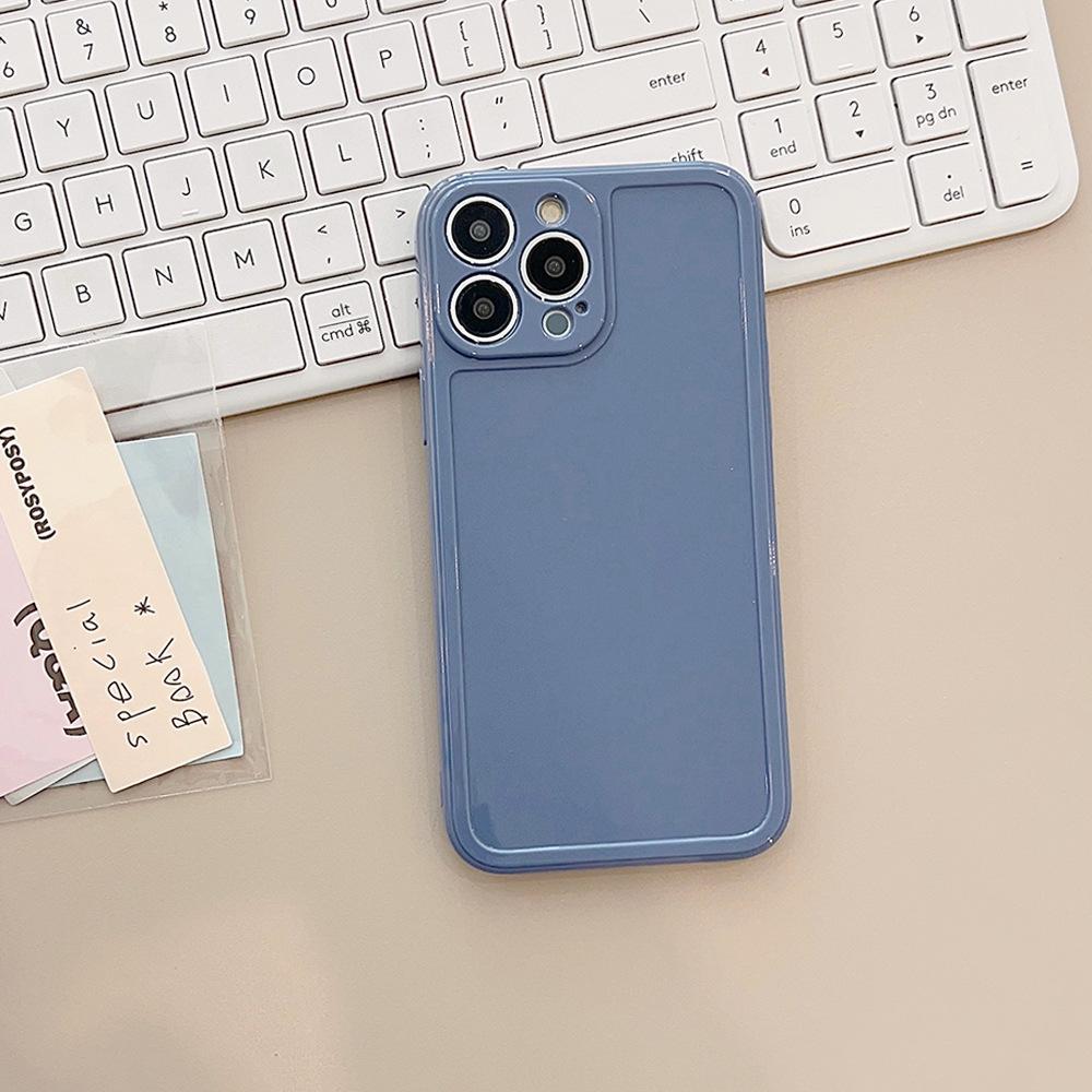 Small and Fresh Photo Frame 14Pro Max Apple IPhone 15 Mobile Phone Case 11 Solid Color 13 Silicone XS Suitable for 12 Soft X