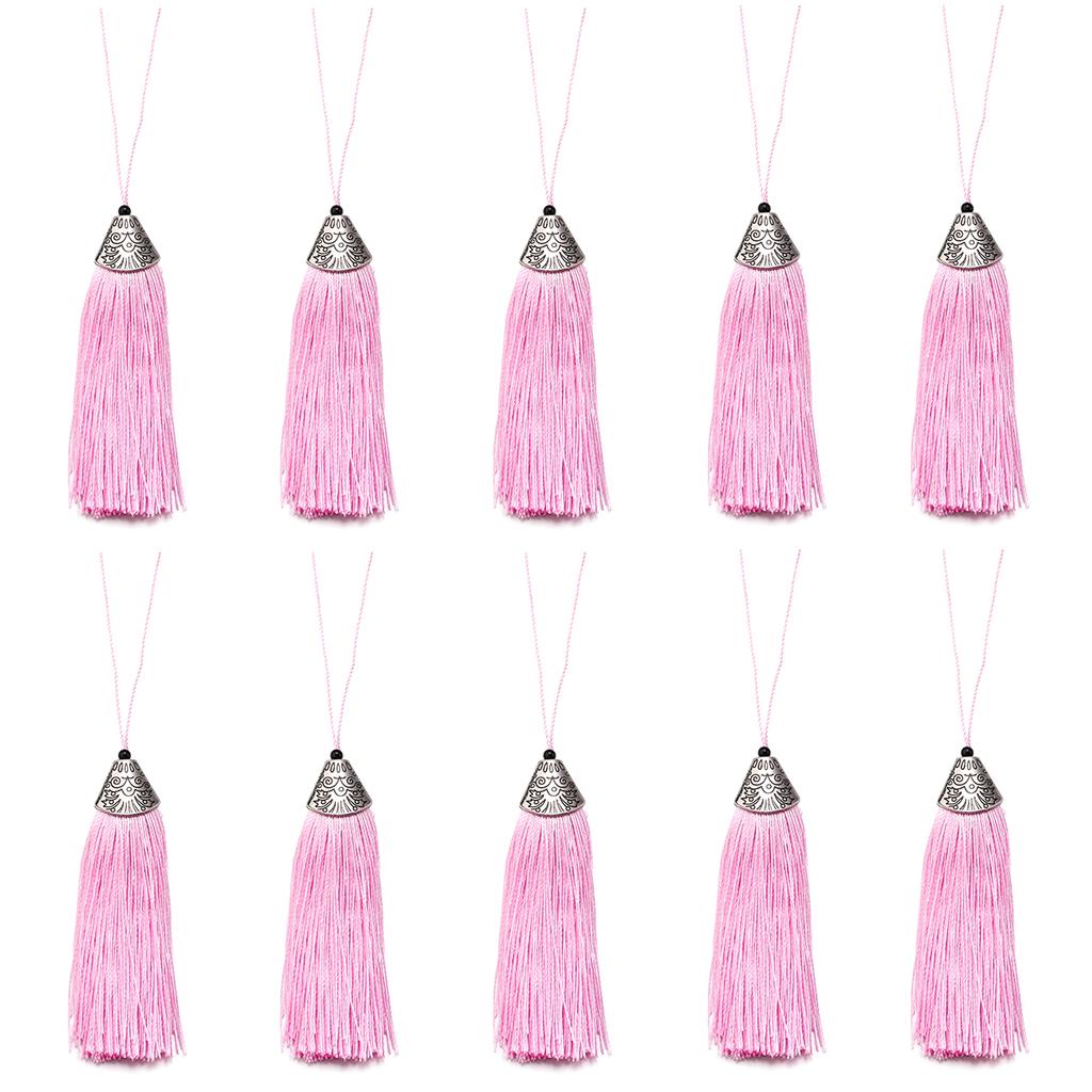 10pcs 9cm Polyester Silk Tassel Hanging Rope Tassel Decoration Crafts DIY Jewelry Home Decoration Sewing Curtain Accessories