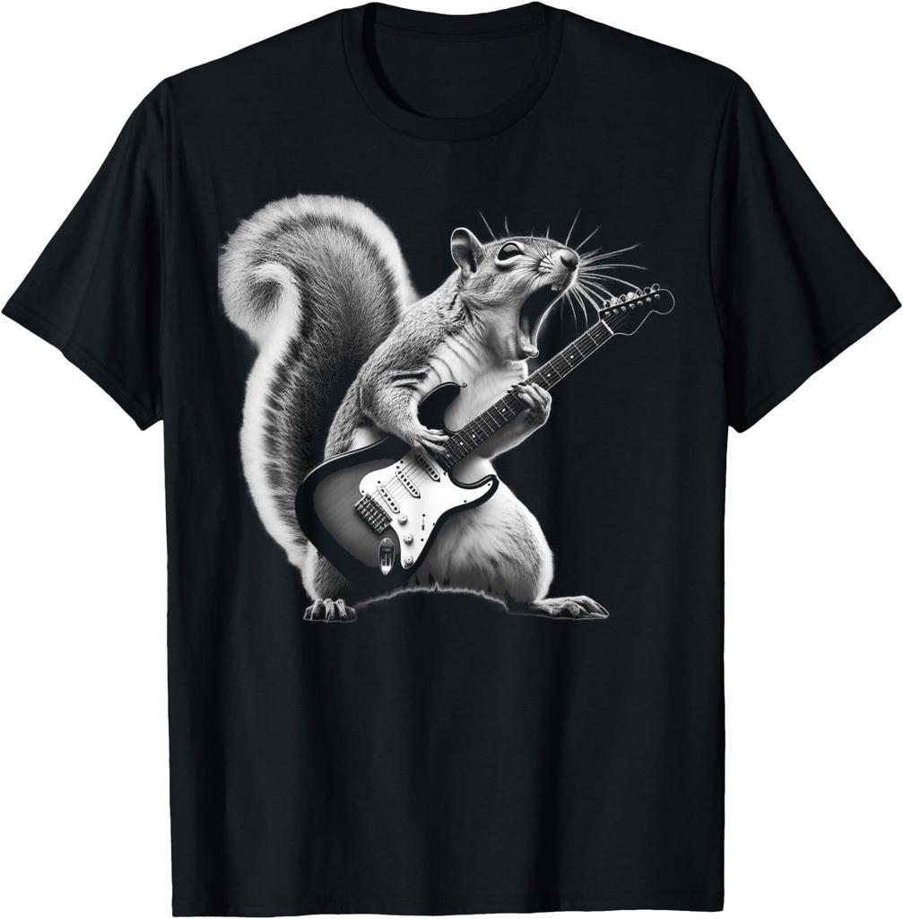 Squirrel Playing Guitar Rock and Roll T-Shirt