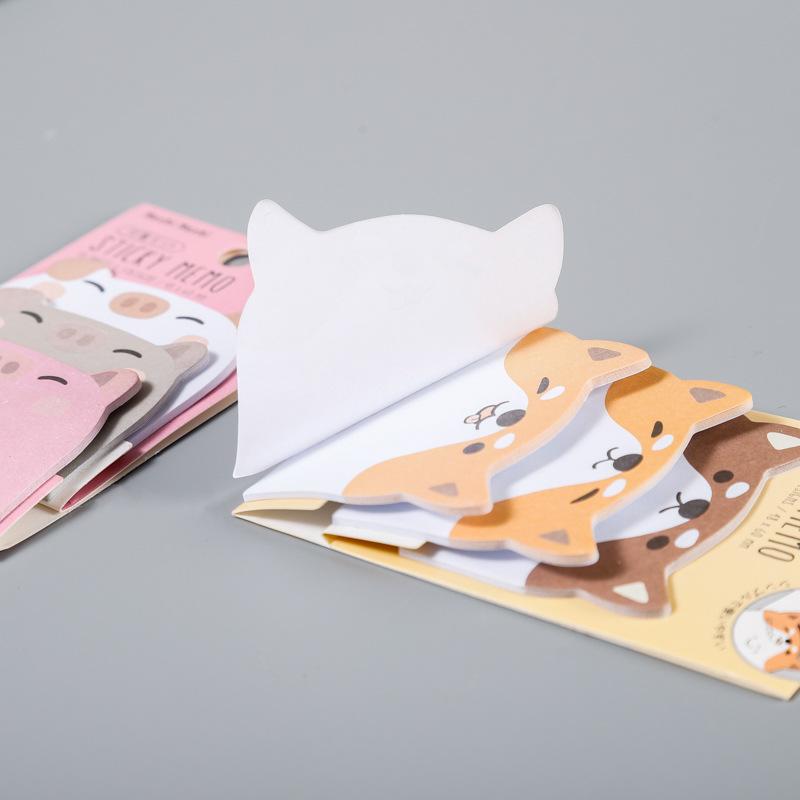 270 Sheets 6 Pads Cute Cartoon Sticky Notes Kawaii Animals Shape Markers Flags Self-Stick Memo Pads Office Gifts Tab Supplies