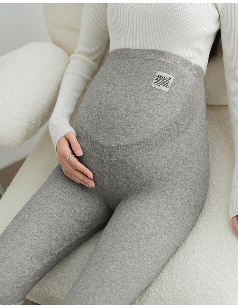 Plus Size Adjustable Maternity Leggings with Belly Support and Fleece for Spring, Autumn, and Winter