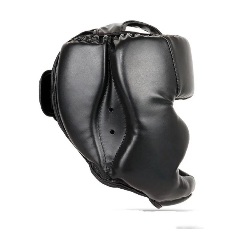 1pc Boxing Helmet PU Leather Kickboxing Fight Training Free Fight Head Protection Helmet Adults Kids Equipment Fitness