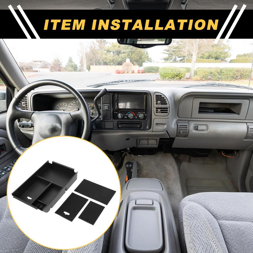 REPAIROCK Center Console Armrest Organizer Tray for Ford Armrest Insert Tray Storage ABS Black F-150 2011-2014, Box,