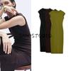 Spring New Women's Clothing Fashion Style Crepe Silm Round Neck Super Short Sleeve Midi Skirt Dress 5070001
