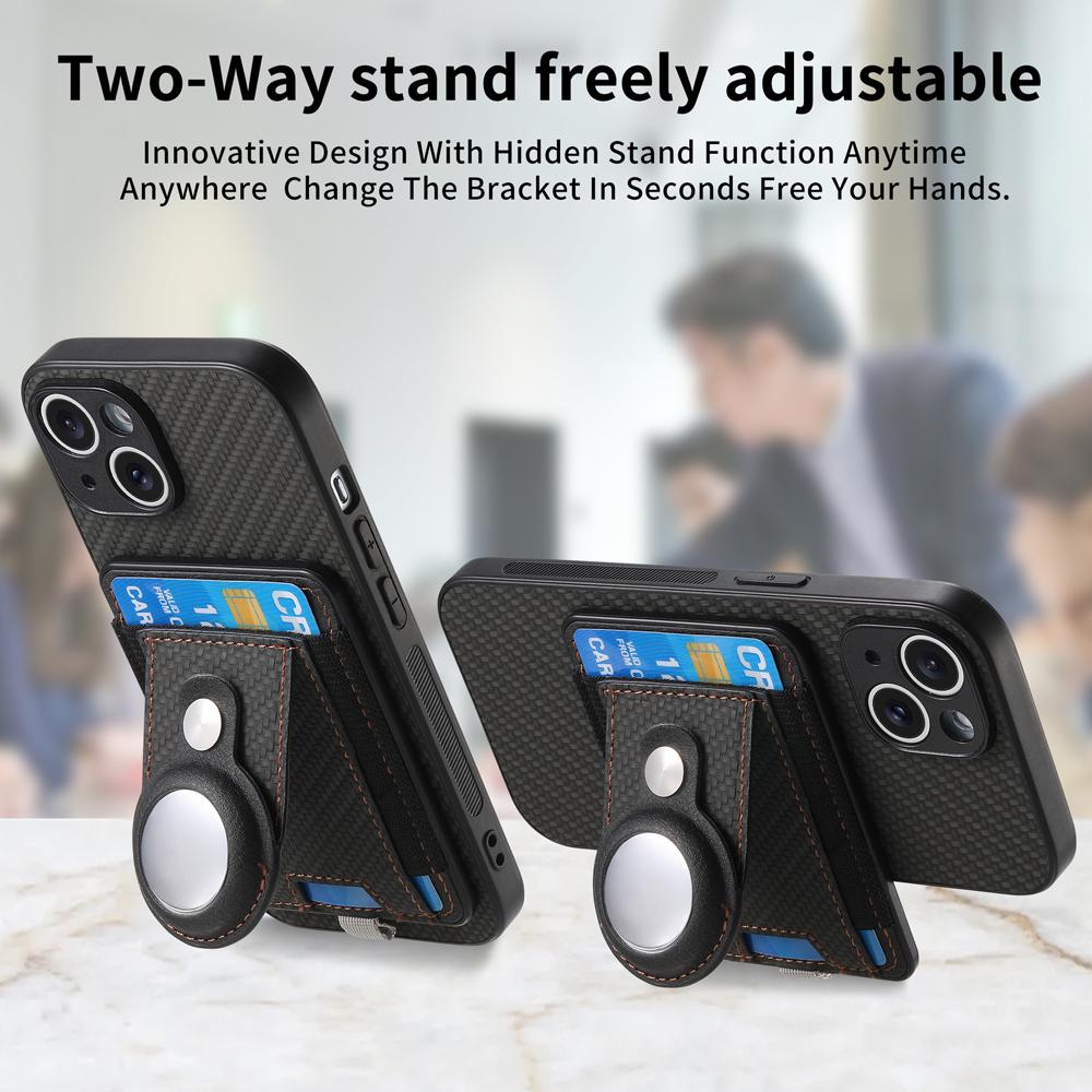 Hülle für iPhone 16 15 14 Plus 13 Mini 12 11 Pro Max Magsafe Handyhülle mit AirTag Schutz Kartenhalter Brieftasche Magnetische Adsorption