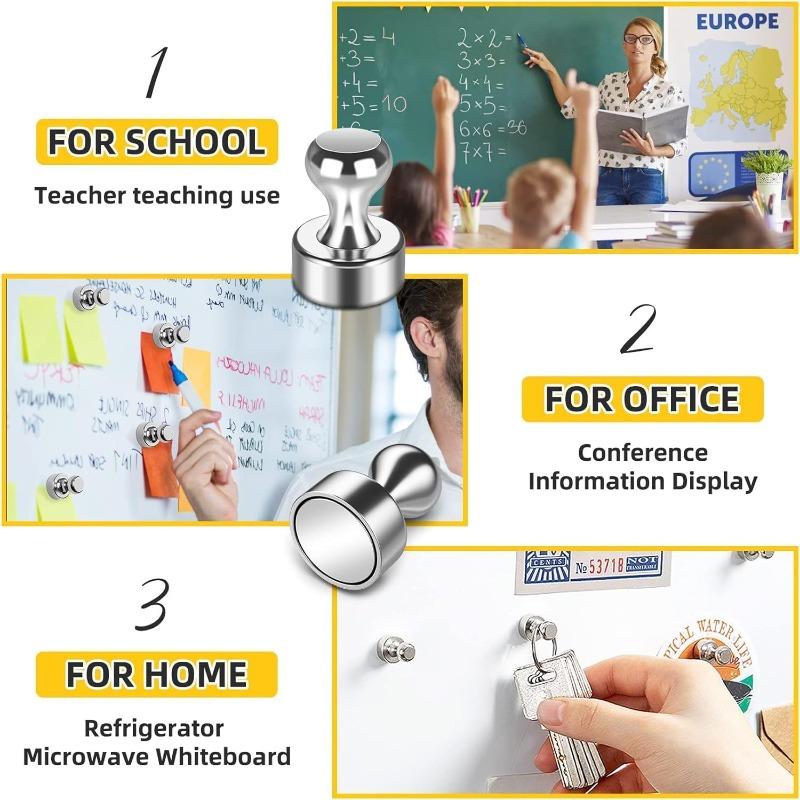 50/2PCS Mini Metal Magnetic Pins Strong Magnets Pushpins Thumbtacks Hooks for Home Fridge Office School Whiteboard Storage Tools