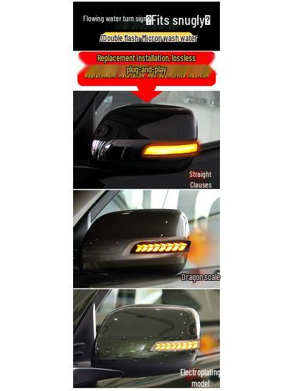Toyota Prado Land Cruiser Rearview Mirror Yellow Light Sequential Turn Signal