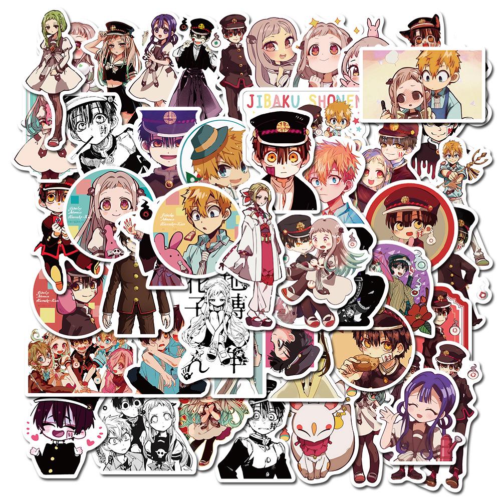 50 New Anime Tied Boy Hanako-jun Doodle Stickers Suitcase Laptop Waterproof Stickers