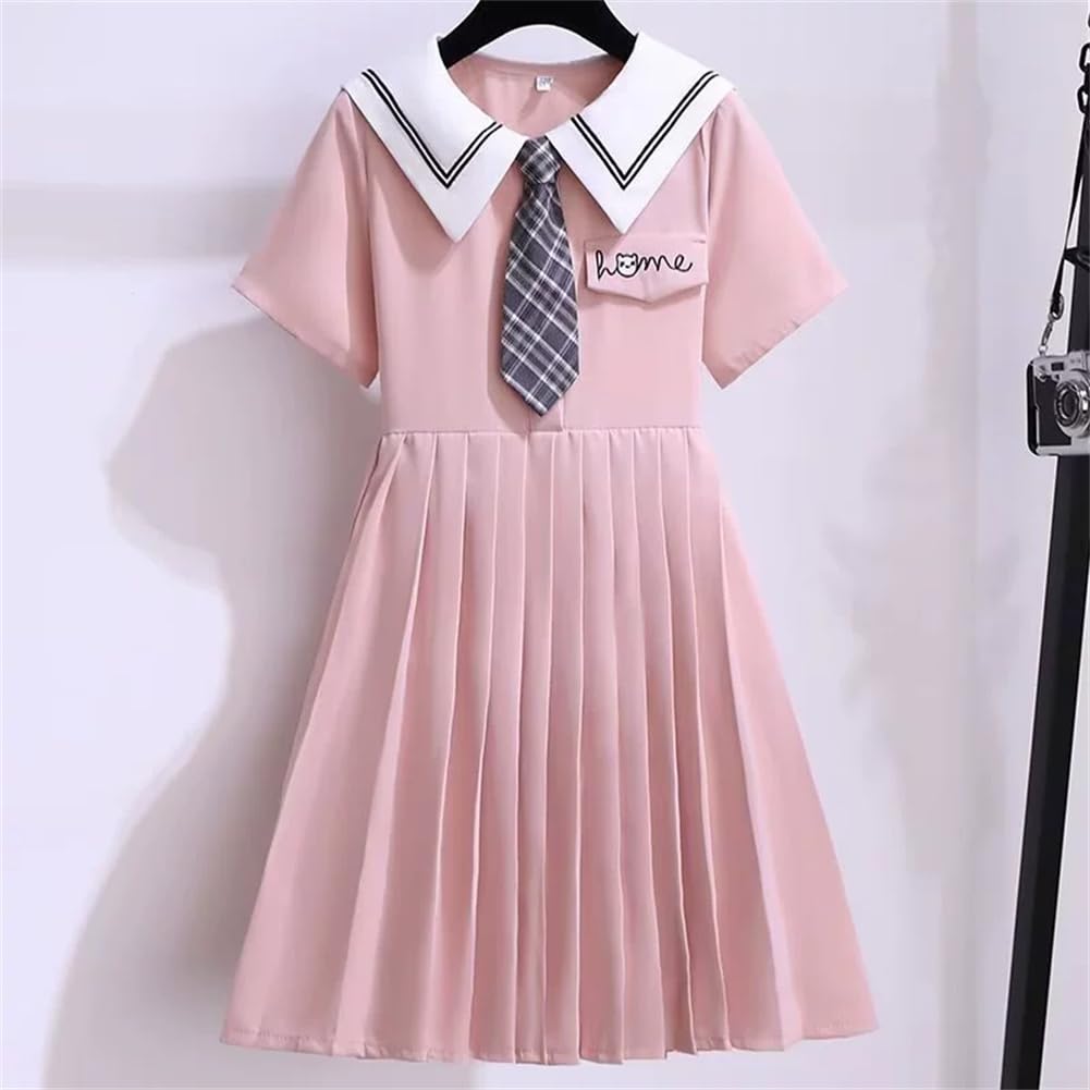 Summer Shirt Cute Short Sleeve Navy Sailor Pleated Sailor Princess Perfect for and Parties [Yhsuoxfd] Children's Dress, Girls' Dress, Dress, Style,