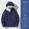 Damen 3-in-1 Winddichte Wasserdichte Jacke mit Plus-Samtfutter, Verdickt für Herbst/Winter, Herren Bergsteigerstil mit Kontrastfarben.