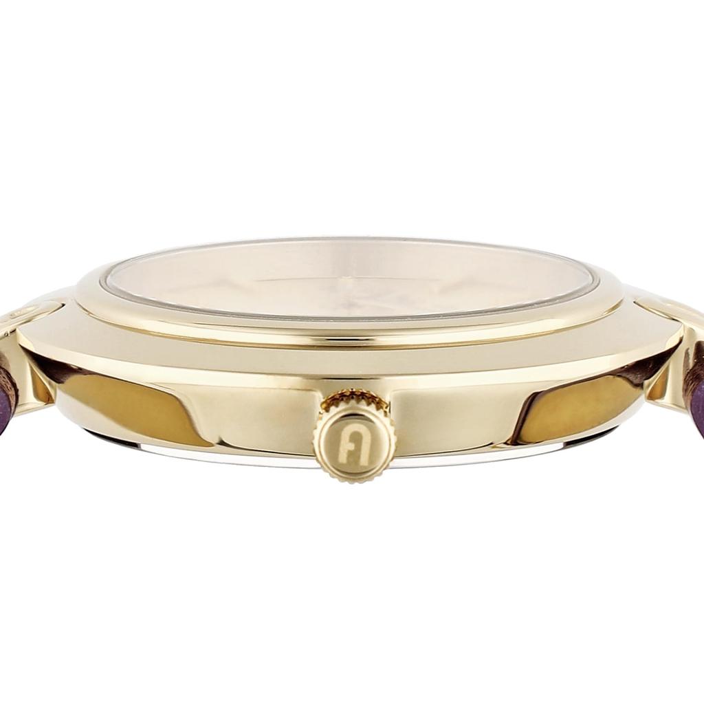 Watch FURLA LOGOLINKS MULTIFUNCTION Gold Dial Stainless Steel Quartz Watch Jewelry Accessory WW00030009L2 Brown [Furla] 35.5MM Women's [Item]