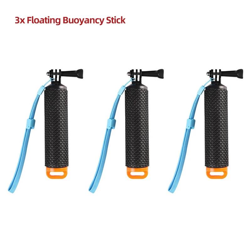 Floaty Waterproof Hand Grip Monopod For GoPro Hero13 12 11 10 9 8 7, Insta360, DJI OSMO Action SJCAM AKASO Camera Accessory