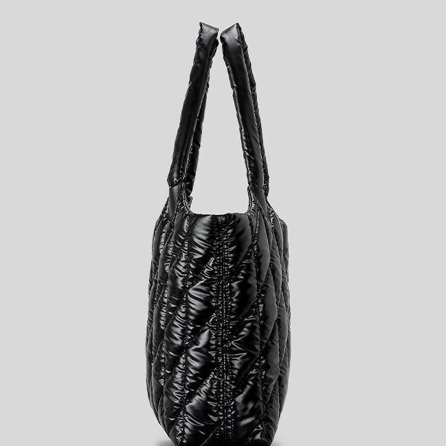 Women's Large Capacity Quilted Nylon Tote Bag for Autumn and Winter