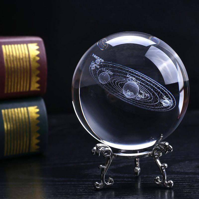 Solar Engraved Laser System Ball 3d Miniature Planets Sphere Glass Globe Decor