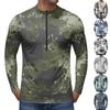 Men's Long Sleeve Cycling Jersey Breathable Quick Dry Half Zip Pullover Lightweight Athletic Top for Outdoor Sports