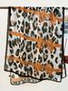 Elegant Women Silk Scarf Beach Wrap Shawl Retro Leopard Print Ladies Sunscreen Bandanas Hijab Mujer Boho Scarve Pareo Casual New