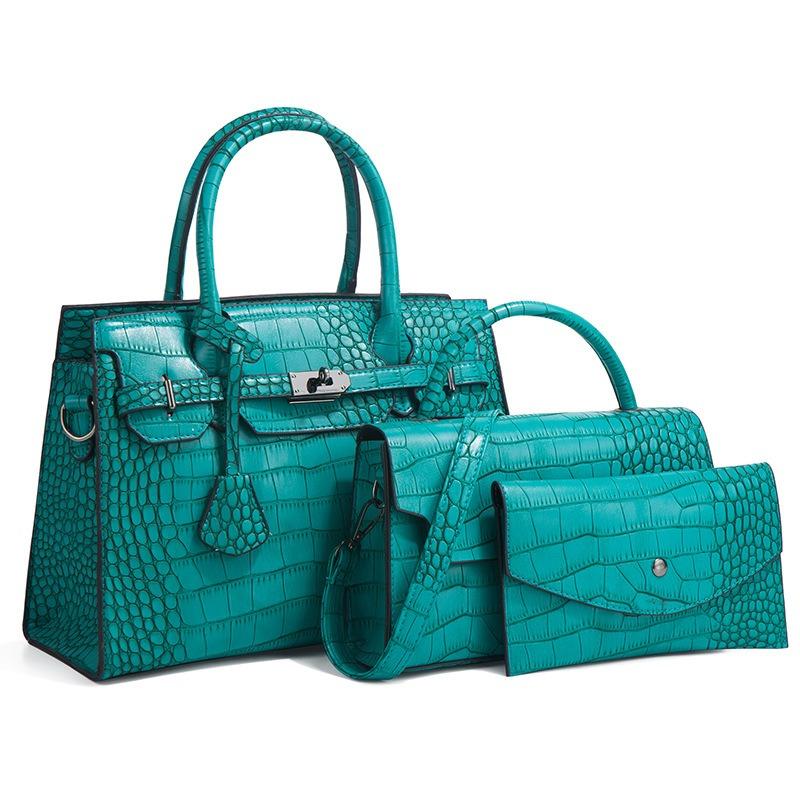 Neue Herbst- und Winter-Handtasche mit Krokodilmuster, Modetrend, schräg zu tragende Tasche, große Kapazität, Dreiteiler, Mutter-Kind-Tasche