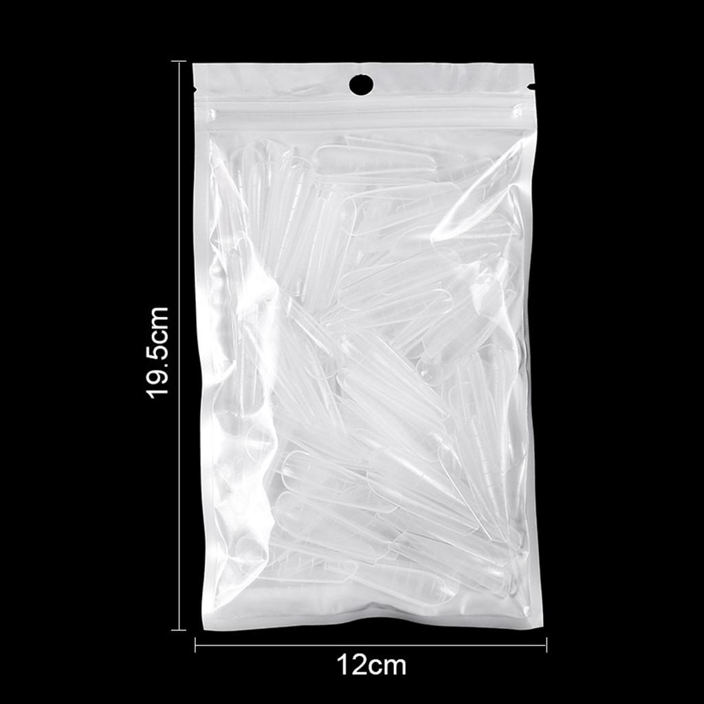 120 stk neglespisser med skala rask forlengelse Gjennomsiktig falske negler Manikyr spikerbygging