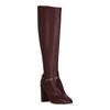Salvatore Ferragamo Triba Leather Knee High Boots Burgundy