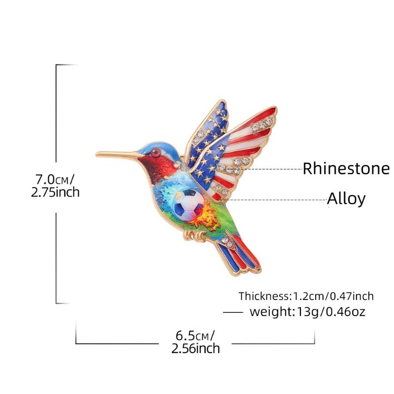 1Pcs Chinoiserie Blue White Porcelain Hummingbird Brooch Shiny Rhinestone Lapel Pin Unique Gift for Female Friends