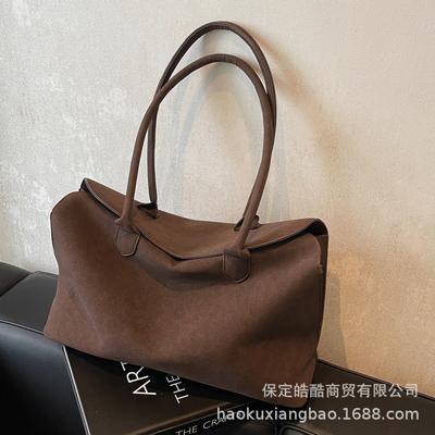 Autumn and Winter Suede Big Bag Women's 2025 New Trendy Fashion Retro Tote Bag Simple Large Capacity Armpit Bag