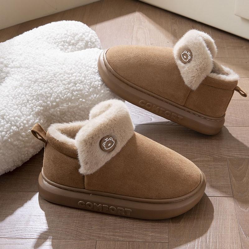 Fashion Shevalues Winter Plush Lining Snow Boots For Women Cotton Boots Platform Leisure Home Boots Furry Cozy Warm Women's Ankle Boots