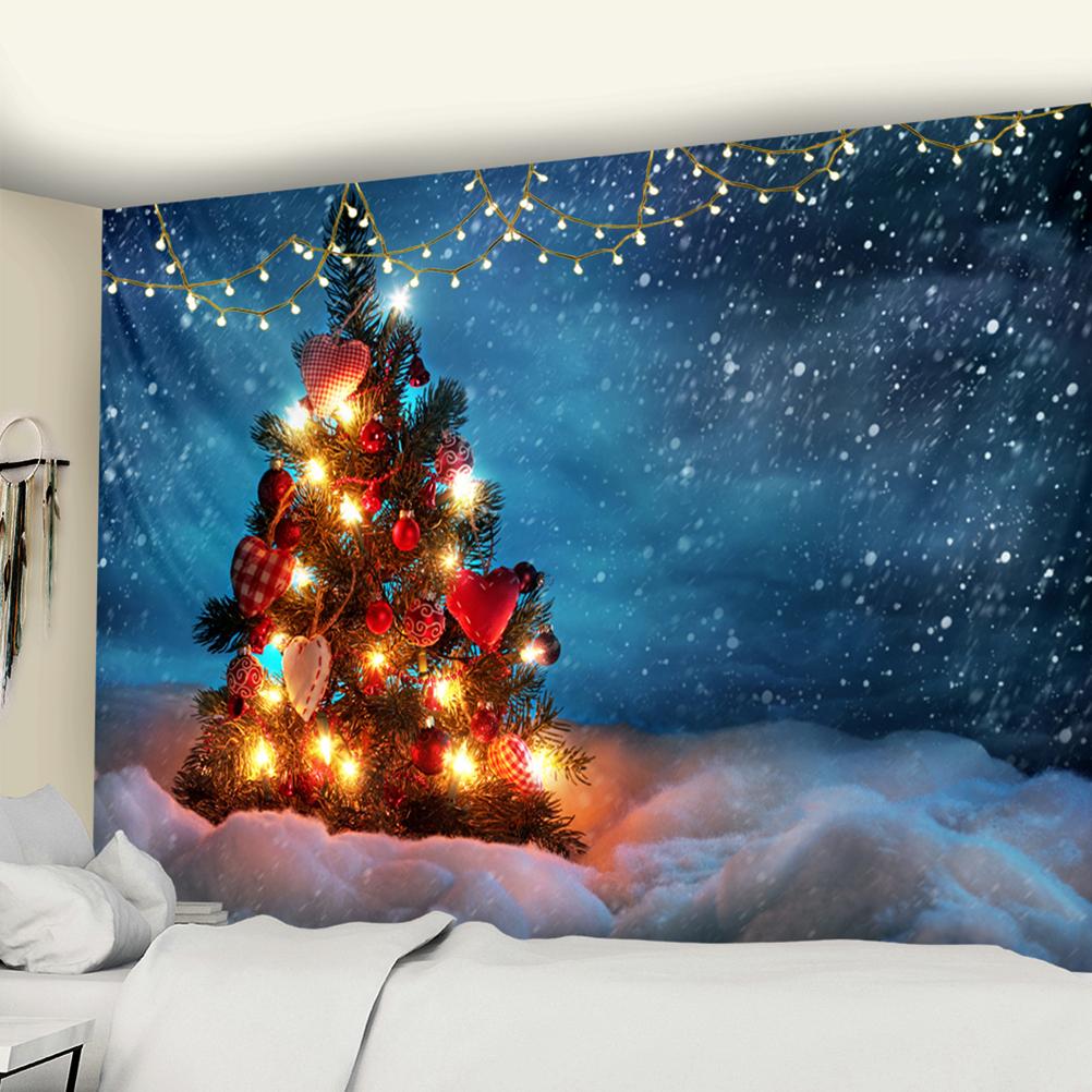 Christmas Tree Snow Landscape Tapestry Wall Hanging Snowflake House Holiday  Gift Psychedelic Retro Bohemian Home Decor – buy the best products in the  Coolbe online store, image size:1002x1002