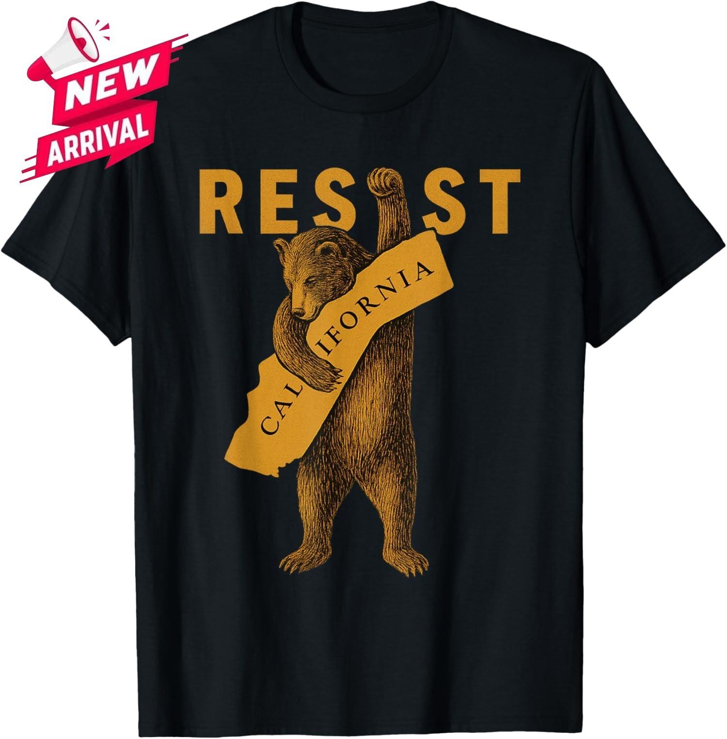 Resist California Bear Design Resist California Bear Unisex T-T-Shirt - All Size S