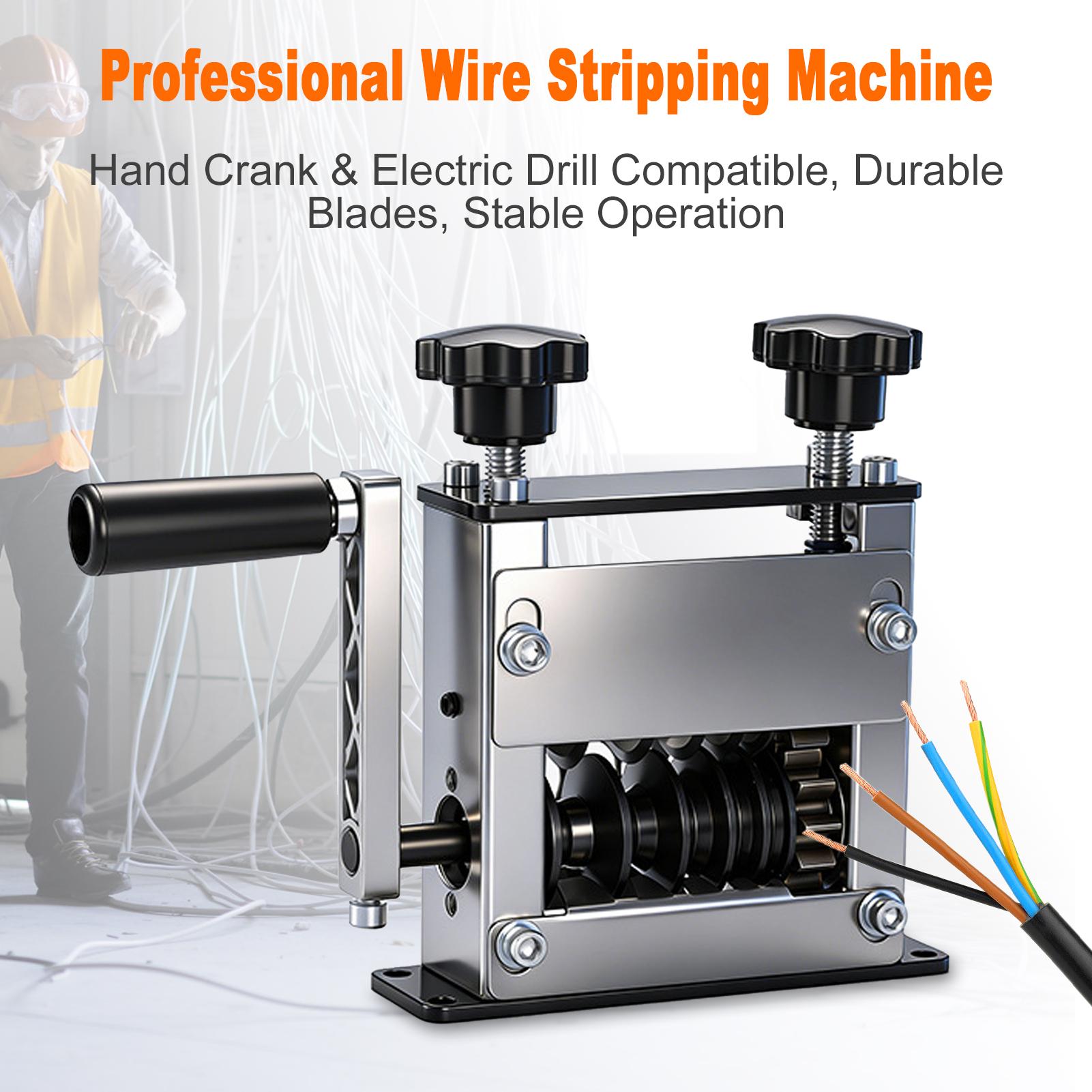 Manual Wire Stripper, Wire Stripping Machine, Wire Stripping Tool for 1 17mm Scrap Wire, Drill Powered Cable Stripper