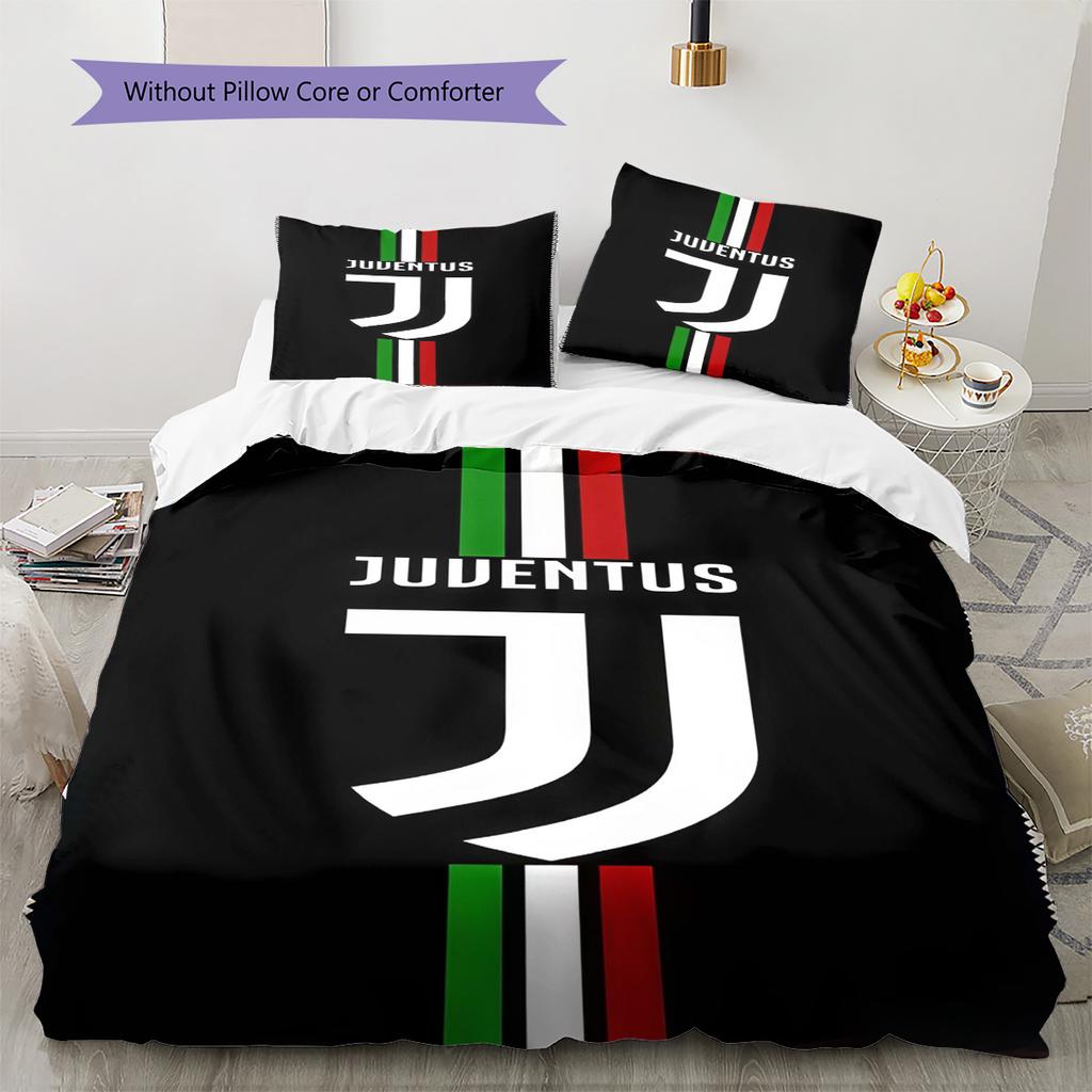 Set Copripiumino Trapuntato Juve Federa Federe Decorazione Casa Regalo di Compleanno (1 * copripiumino + 2 * federa, senza nucleo)