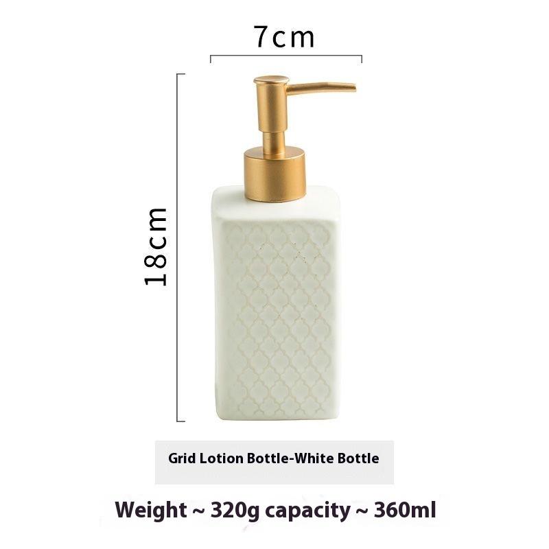 Nordic Ceramic Soap Dispenser Square Lotion Bottle Shampoo Conditioner Sub Bottle Shower Gel Bottle Bathroom Accessories