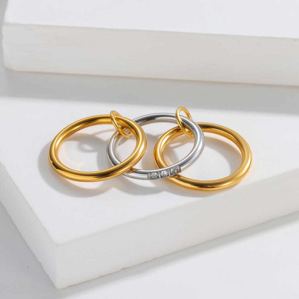 European-American Titanium Steel Stackable Finger Ring - Niche Design