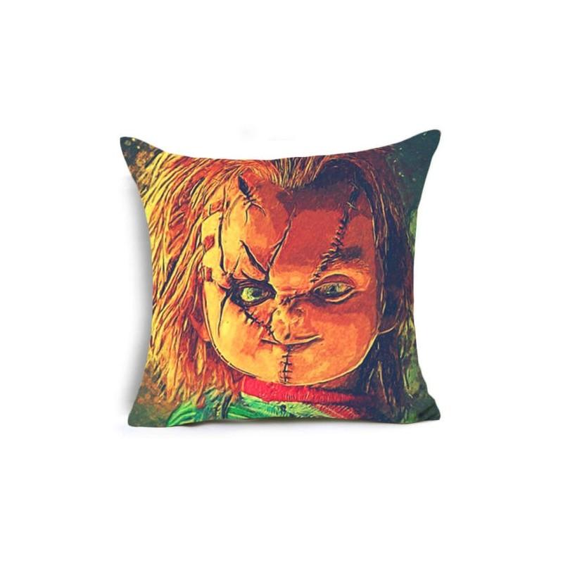 Chucky Good Guy Doll Horror Movie Design Cushion Pillow Case Cover In Vibrant Colors