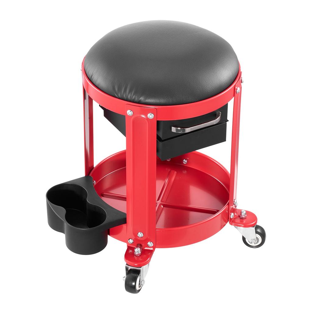 VEVOR Rolling Mechanic Stool with Wheels, 300 lbs Capacity Garage Seat/Work Stool, Padded Roller Creeper Seat with Fixed Height