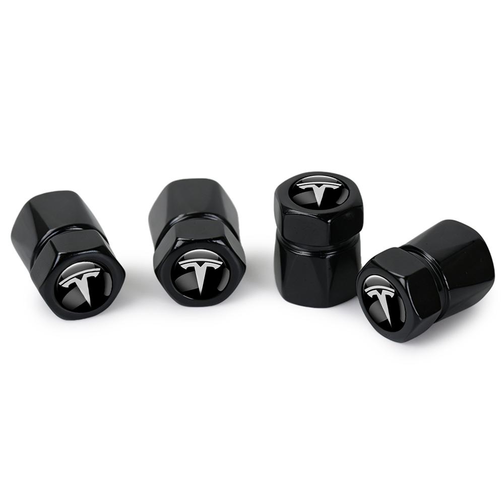 

New 3D Metal Car Wheel Tire Valve Stem Caps Exterior Accessories For Tesla Model 3 Y S X Roadster Cybertruck Juguete SpaceX