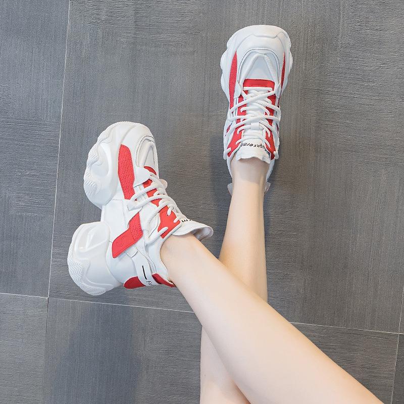 5526 Dad Shoes Women's Spring and Summer New Color Matching Leather Surface Breathable Versatile Sports and Leisure Shoes Women