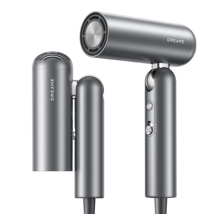 Dreame Pocket Neo Sèche-cheveux Haute Vitesse,3 Formes Pliables,300g Léger,300 Millions D'ions Négatifs/cm³, Gris