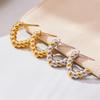 Qiong Yao French-Style C-Shaped Cable Knit Hoop Earrings - Versatile European and American INS Style Ear Jewelry for Women.