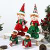 Stretchable Elf Boy Doll Christmas Decoration - Red & Green Sitting or Standing Display