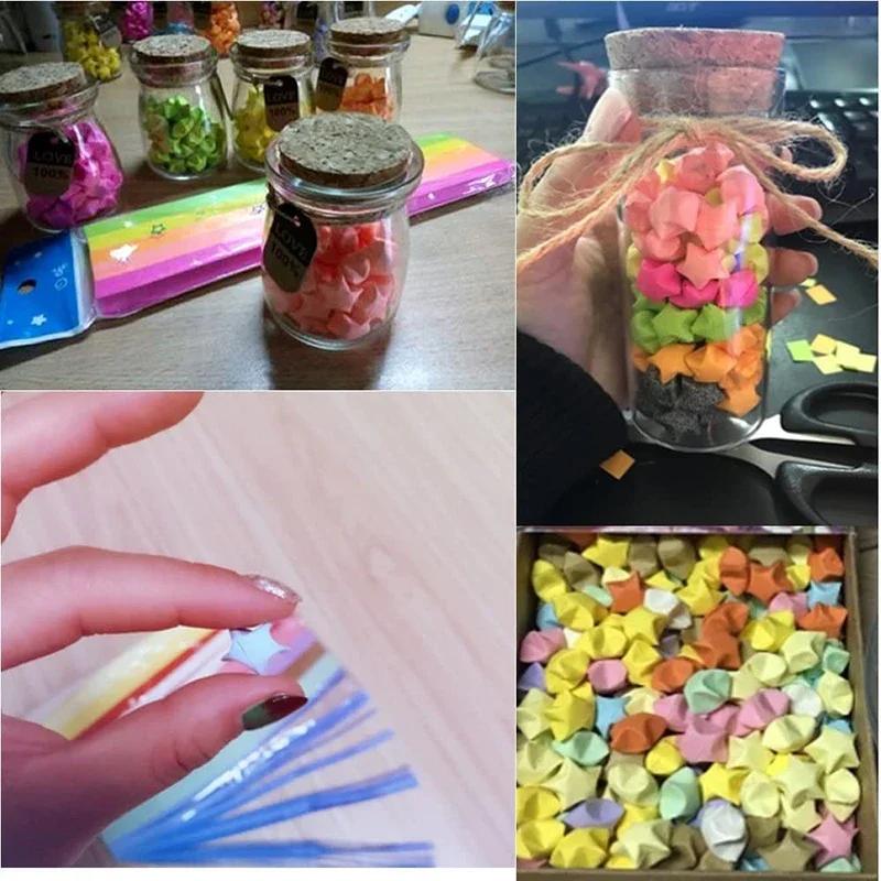 Set de 1030 de coli de hârtie Origami Stea Față-Verso în 27 de Culori Vibrante Aleatorii Perfect pentru Decor Stele Norocoase Handmade Artizanat Artă DIY