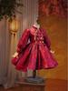 Girls' Velvet Long-Sleeve Warm Princess Dress for Chinese New Year