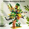 MOC Zwierzęta Chrząszcz Nosorożec Zestaw Klocków Sztuczny Wśród Kameleon Jednorożec Papuga Ptak Owad Klocki Zabawka Prezent dla Dzieci